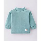 Pink Rabbit Single Jersey Full Sleeves Solid Turtle Neck T-Shirt - Sea Green