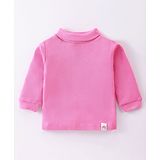 Pink Rabbit Single Jersey Full Sleeves Solid Turtle Neck T-Shirt - Pink