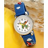 Stoln Stol'n Round Dial Aeroplane Applique Analog Wrist Watch - Blue