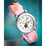 Stoln Stol'n Round Dial Guitar Aplique Analog Wrist Watch - Pink