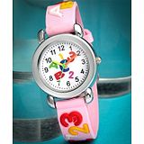 Stoln Stol'n Round Dial Alphabet Aplique Analog Wrist Watch - Pink