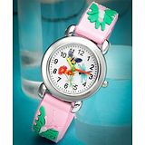 Stoln Stol'n Round Dial Butterfly Aplique Analog Wrist Watch - Pink