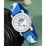 Stoln Stol'n Round Dial Shark Aplique Analog Wrist Watch - Blue