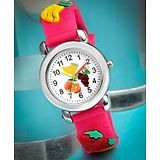 Stoln Stol'n Round Dial Fruits Aplique Analog Wrist Watch - Pink