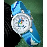 Stoln Stol'n Round Dial Shark Aplique Analog Wrist Watch - Skyblue