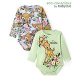 Babyoye Disney Interlock Knit Full Sleeves Onesies With Bambi Graphics Pack of 2 - Multicolour