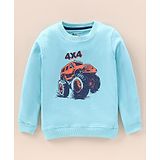 Bodycare Terry Knit Full Sleeves T-Shirt with Car Print - Light Blue