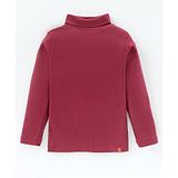 Bodycare Cotton Knit Full Sleeves Solid Colour  T-Shirt with Turtle Neck - Maroon