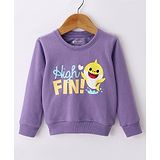 Bodycare Terry Knit Full Sleeves T-Shirt with Baby Shark Print - Purple