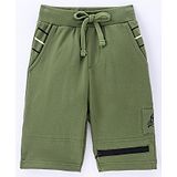 Under Fourteen Only Leaves Printed  Shorts - Olive Green