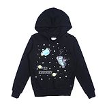 GINI & JONY Full Sleeves Space Theme Printed Sweatshirt - Black