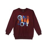 GINI & JONY Full Sleeves Brand Name Printed Sweatshirt - Maroon