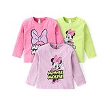 Babyhug Disney Single Jersey Knit Full Sleeves Top with Mickey Mouse Print Pack of 3 - Pink & Green