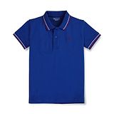 GINI & JONY Cotton Woven Half Sleeves Solid Color Polo T-Shirt - Blue