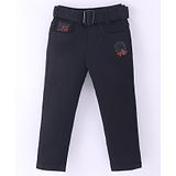 Noddy Typography Embroidered Pant - Black