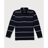 GINI & JONY GINI AND JONY Full Sleeves Striped Polo Tee - Navy