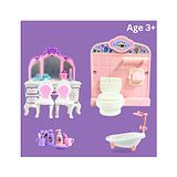 Planet of Toys Play House Set - Chair, Bathing Tub, Showers, Toothbrush Set, Cream, Soap, and Dressing Table - Complete Pretend Play Set for Kids