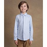 One Friday Full Sleeves Formal Solid Shirt - Blue