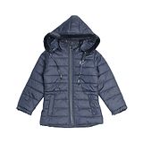 Okane Woven Full Sleeves Solid Colour Padded Hooded Jacket - Navy Blue