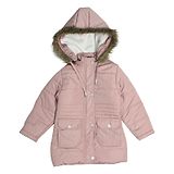 Okane Woven Full Sleeves Solid Colour Padded Hooded Jacket - Pink