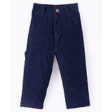 Little Kangaroos Woven Full Length Trouser Pant With Solid Colour - Navy Blue