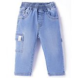 Little Kangaroos Denim Woven Jeans With Patch Work Detailing - Light Blue