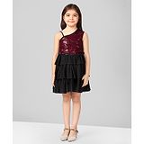 Naughty Ninos Sleeveless Embellished Fit & Flare Party Dress - Red & Black