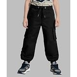 Naughty Ninos Organic Cotton Solid Cargo Pants - Black