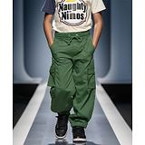 Naughty Ninos Organic Cotton Solid Cargo Pants - Dark Green