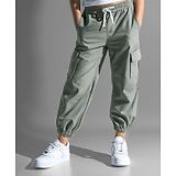 Naughty Ninos Organic Cotton Solid Cargo Pants - Grey