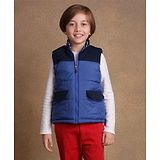 One Friday Sleeveless Front Open Jacket - Blue