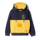 Under Fourteen Only Cotton Full Sleeves Sports Theme Printed Hoodie - Black