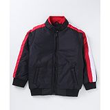 Under Fourteen Only Full Sleeves Colour Blocked  Jacket - Black