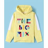 Under Fourteen Only Full Sleeves Typography Embroidered Hoodie - Yellow