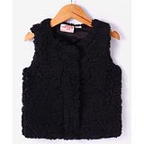 Under Fourteen Only Sleeveless Solid Textured Jacket - Black