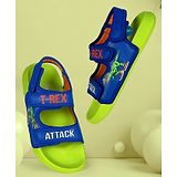 KazarMax Hopits T Rex Attack Text Detailed Sandals - Neon & Royal Blue