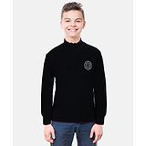 GINI & JONY Full Sleeves Solid Sweater - Black