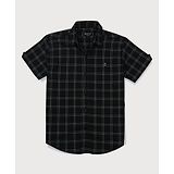 GINI & JONY Half Sleeves Checked Shirt - Black