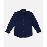 GINI & JONY Full Sleeves Solid Shirt - Navy Blue