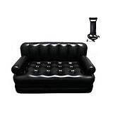 Bestway 5 in 1 Inflatable 3 Seater Queen Size Vinyl Sofa Cum Bed with Pump  (74in - Black)