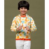 Tales & Stories Cotton Full Sleeves Tie Dye Sweatshirt With Hood  - Pastel Yellow