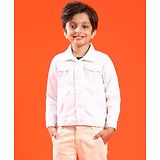 Tales & Stories Full Sleeves Solid Jacket - White