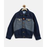 Tales & Stories Denim Full Sleeves Solid Jacket - Blue