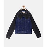 Tales & Stories Denim Full Sleeves Solid Jacket  -  Blue & Black