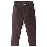 RUFF Cotton Woven Full Length Solid Trouser - Brown