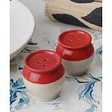 VarEesha Red White Handi Ceramic Salt n Pepper Set