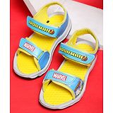 Toothless Avengers Featuring Iron Man Text Detailed Velcro Closure Sandals - Sky Blue