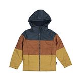 OKANE Woven Full Sleeves Cut & Sew Padded Hooded Solid Colour Reversible Winter Jacket - Navy Blue & Brown