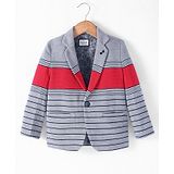 Noddy Full Sleeves Striped Blazer - Red