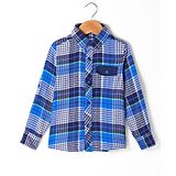 Under Fourteen Only Cotton Full Sleeves Checked  Shirt - Blue